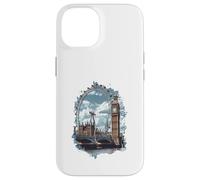 Carcasa para iPhone 14 Horizonte de Londres Big-Ben Ferris Wheel Cityscape Art