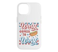 Carcasa para iPhone 14 Hotdog Wurst llega a lo Peor Divertido Perrito Caliente del 4 de Julio