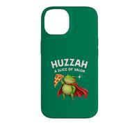 Carcasa para iPhone 14 Huzzah: Una porción de Valor Frog Knight Pizza Gamer Snacks