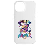 Carcasa para iPhone 14 I Could Be Meaner Skull Butterfly Art, Dark Gothic Floral