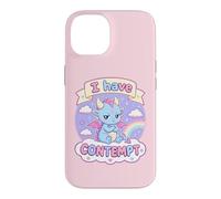Carcasa para iPhone 14 I Have Contempt Cute Kawaii Dragon Sarcástico Mood Art Rosa