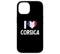 Carcasa para iPhone 14 I Love Corsica Francia Bandera Corazón Orgullo Córcega
