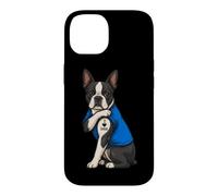 Carcasa para iPhone 14 I Love Dad Tattoed Dog Daddy Boston Terrier Dueño Amante de los Perros