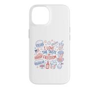 Carcasa para iPhone 14 I Love The Taste of Freedom Vintage American Foods Gráfico