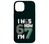 Carcasa para iPhone 14 I Was 6 Now I'm 7 7th Birthday 67 Pixel Game Bricks Boys Kid