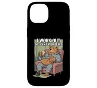 Carcasa para iPhone 14 I Work out So I Can Eat In Peace Funny Gym Motivación Cita