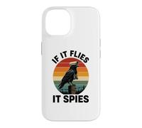 Carcasa para iPhone 14 If It Flies It Spies Cuervo Vigilancia Pájaro Retro Conspiración