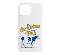 Carcasa para iPhone 14 I'm Outstanding In My Field Cow Pun for Farmers Dad Joke