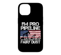 Carcasa para iPhone 14 I'm Pro Pipeline Trucker Petróleo Gas Pipeliner Bandera Americana
