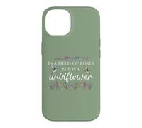 Carcasa para iPhone 14 In a Field of Roses She is a Wildflower Hummingbird Flower