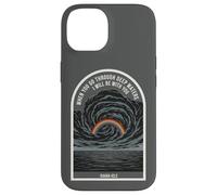 Carcasa para iPhone 14 Isaías 43 2 Verso de la Biblia de fe Cristiana Rainbow Deep Waters