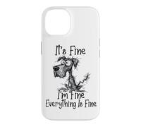 Carcasa para iPhone 14 It's Fine I'm Fine Everything is Fine Funny Great Danés Dog