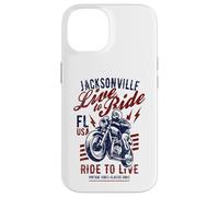 Carcasa para iPhone 14 Jacksonville Florida - Cráneo de Motocicleta con diseño Vintage