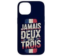 Carcasa para iPhone 14 Jamais Deux Sans Trois Francia FRA Vintage