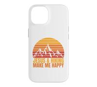 Carcasa para iPhone 14 Jesus and Hiking Make Me Happy Fun para Excursionistas Unisex
