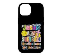 Carcasa para iPhone 14 Jesus and Softball Run The Bases Set Before You
