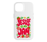 Carcasa para iPhone 14 Jesus is My Jam Cute Christian Strawberry Faith
