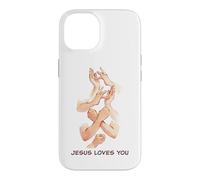 Carcasa para iPhone 14 Jesus Loves You - American Sign Language Watercolor