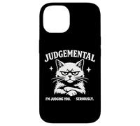 Carcasa para iPhone 14 Judgemental Cat Im Judging You Seriously Funny Cat Gráfico