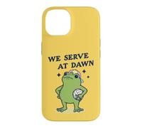 Carcasa para iPhone 14 Jugador de Voleibol de Rana Divertida Que servimos al Amanecer