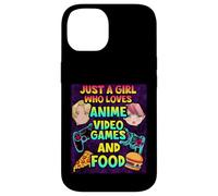 Carcasa para iPhone 14 Just A Girl Who Loves Anime Video Games and Food Gaming