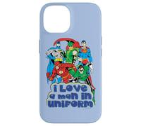 Carcasa para iPhone 14 Justice League I Love a Man in Uniform