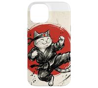 Carcasa para iPhone 14 Karate Gato Japonés Artes Marciales Sumi-e Japón Vintage Mamá