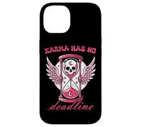 Carcasa para iPhone 14 Karma no Tiene Fecha límite de Reloj de Arena de Calavera gótica
