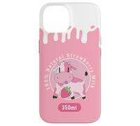 Carcasa para iPhone 14 Kawaii Cute Pink Cow, Strawberry Milk Girl