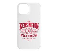 Carcasa para iPhone 14 Kensington West London Inglaterra EST. 1086 Rojo Imprimir