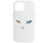 Carcasa para iPhone 14 Khao Manee Rare ODD-Eye Raza Tailandesa Blanco Japonés Anime Gato