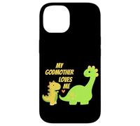 Carcasa para iPhone 14 Kids My Godmother Loves Me Dinosaur for Godson Gifts