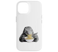 Carcasa para iPhone 14 Komodo Dragon Comiendo Fideos Ramen Divertido Amante de Reptiles