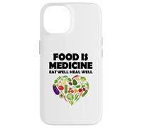Carcasa para iPhone 14 La Comida es Medicina Comer Bien Sanar Bien Vegano