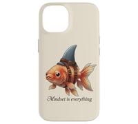 Carcasa para iPhone 14 La mentalidad es Todo pez Dorado de tiburón Motivacional