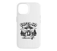 Carcasa para iPhone 14 Las Vibraciones de Gotta Go están apagadas, Divertido Mapache UFO