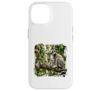 Carcasa para iPhone 14 Lémur Vida Silvestre Animal Selva Bosque Árbol Rama Tropical