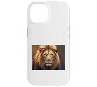 Carcasa para iPhone 14 león Masculino Retrato Fortaleza Animal Alfa depredador
