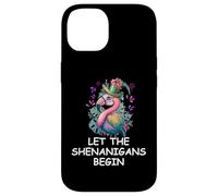 Carcasa para iPhone 14 Let The Shenanigans Begin St Patricks Flamingo Mardi Gras