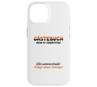 Carcasa para iPhone 14 Libro de visitas para Firmar 40 cumpleaños