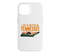 Carcasa para iPhone 14 Life Is Better in Tennessee, Scenic TN State Outline Sunset