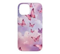 Carcasa para iPhone 14 Lindas Mariposas Acuarela Cielo Nubes Y2K