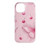 Carcasa para iPhone 14 Lindas Mariposas Rosa Mariposa patrón Cereza Femenino Y2K