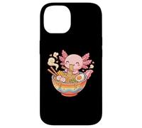 Carcasa para iPhone 14 Lindo Axolotl Come Fideos Ramen, gráfico Kawaii de Axolotl