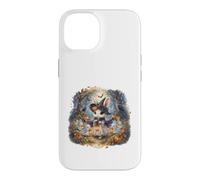 Carcasa para iPhone 14 Lindo Conejo Bruja Halloween Espeluznante Bosque Fantasmas