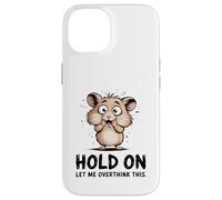 Carcasa para iPhone 14 Lindo hámster nervioso Divertido Pensamiento excesivo