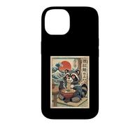 Carcasa para iPhone 14 Lindo Mapache Comiendo Fideos Ramen - Estilo japonés Ukiyo-e