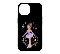Carcasa para iPhone 14 Lindo Patinaje artístico Princesa Floral Patinador sobre Hielo