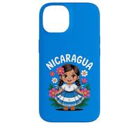 Carcasa para iPhone 14 Lindo Vestido Tradicional para niña de Nicaragua con Arte de Bandera para niños