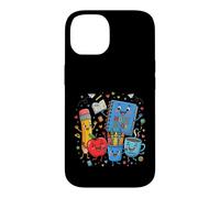 Carcasa para iPhone 14 Lindos diseños de Aprendizaje de Suministros Escolares Felices